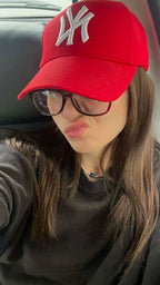 NY Embroidery Red Baseball Cap for Women | Premium Cotton Adjustable Cap Bangladesh